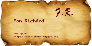Fon Richárd névjegykártya
